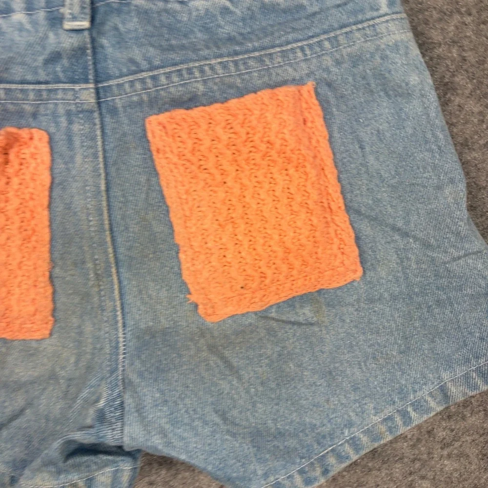 The Children's Place Denim Shorts Girls 6X/7 Butterfly Embroidered Crochet Patch
